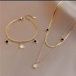 Women stainless steel set include necklace and bracelet